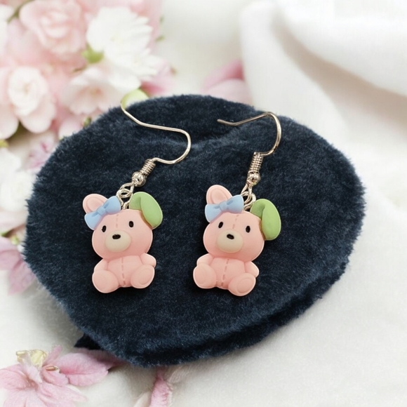 Adorable Pink Bunny Earrings - Picture 1 of 2